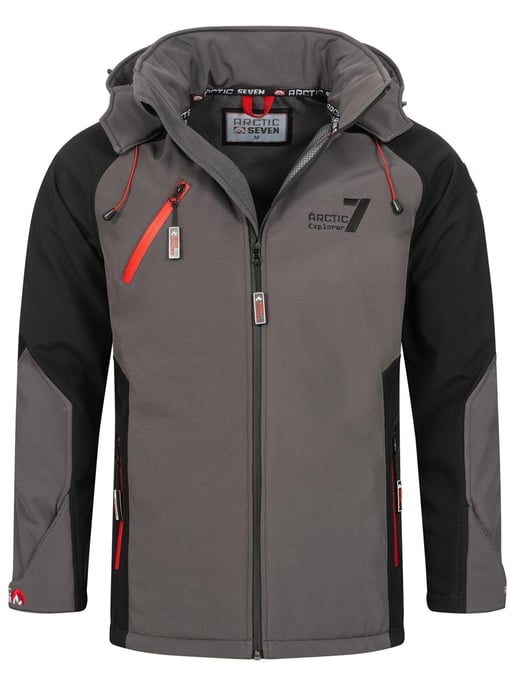Chaqueta softshell Arctic Seven para hombre – Gris oscuro-Negro - Image 1
