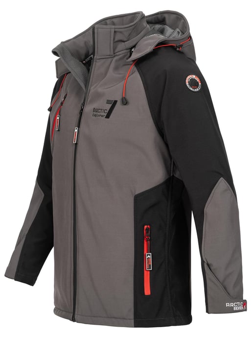 Chaqueta softshell Arctic Seven para hombre – Gris oscuro-Negro - Image 3
