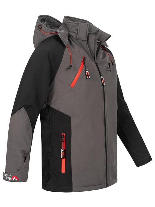 Chaqueta softshell Arctic Seven para hombre – Gris oscuro-Negro - Image 4