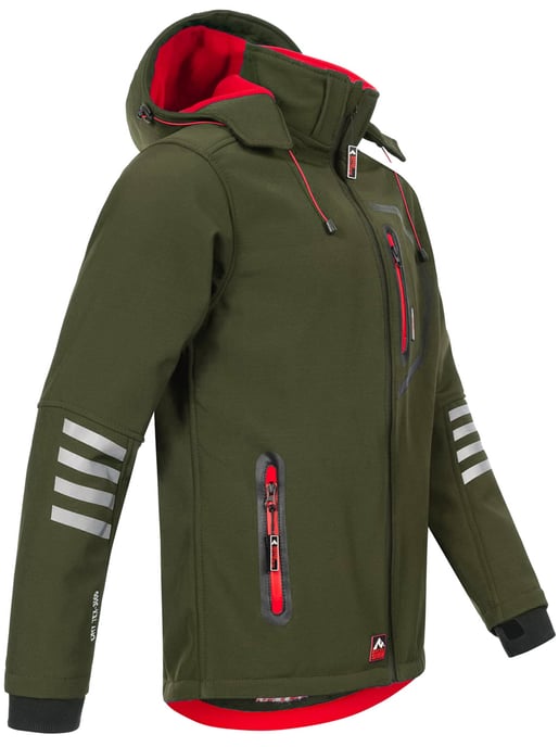 Arctic Seven Chaqueta softshell para hombre Chaqueta de transición – Rojo oliva - Image 3