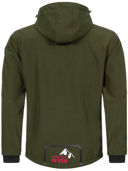 Arctic Seven Chaqueta softshell para hombre Chaqueta de transición – Rojo oliva - Image 4