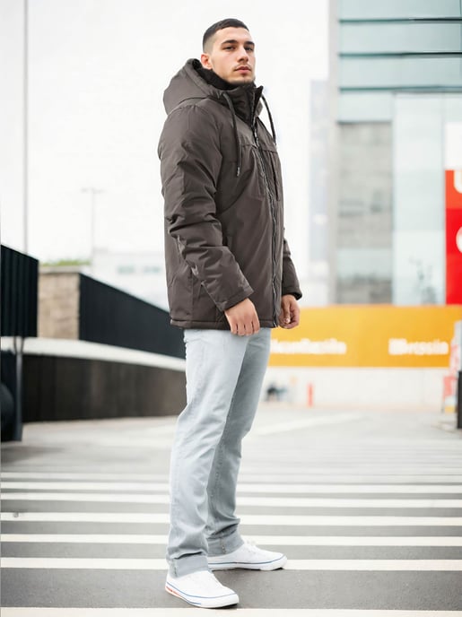 Arctic Seven Chaqueta de Invierno para Hombre Gris Oscuro - Image 2