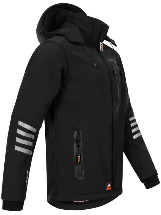 Arctic Seven Chaqueta Softshell para Hombre Chaqueta de transición – Negro-Naranja - Image 3