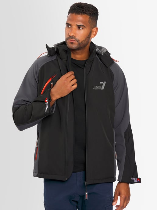 Chaqueta Softshell Arctic Seven para hombre – Negro-Gris Oscuro - Image 2