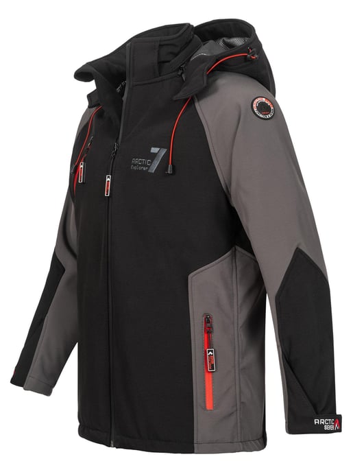 Chaqueta Softshell Arctic Seven para hombre – Negro-Gris Oscuro - Image 3