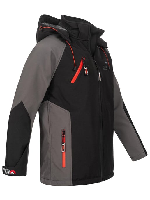 Chaqueta Softshell Arctic Seven para hombre – Negro-Gris Oscuro - Image 4