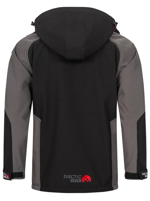 Chaqueta Softshell Arctic Seven para hombre – Negro-Gris Oscuro - Image 5