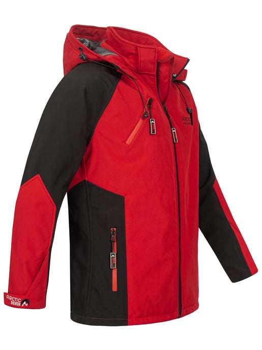 Chaqueta Softshell Arctic Seven para hombre – Rojo-Negro - Image 4