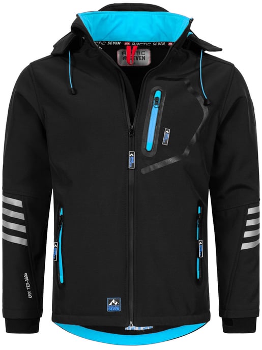 Arctic Seven Chaqueta Softshell para Hombre Chaqueta de transición – Negro-Azul - Image 1