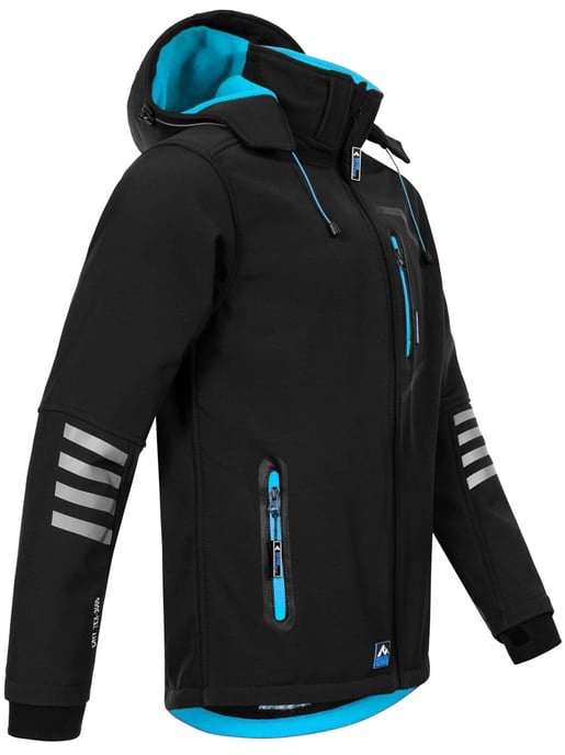 Arctic Seven Chaqueta Softshell para Hombre Chaqueta de transición – Negro-Azul - Image 3
