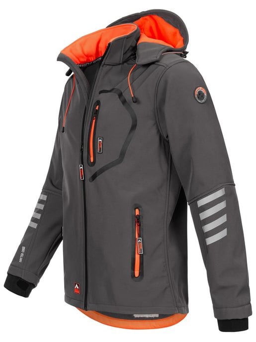 Arctic Seven Chaqueta softshell para hombre Chaqueta de transición – Gris-Naranja - Image 2
