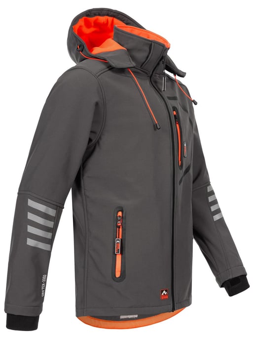 Arctic Seven Chaqueta softshell para hombre Chaqueta de transición – Gris-Naranja - Image 3