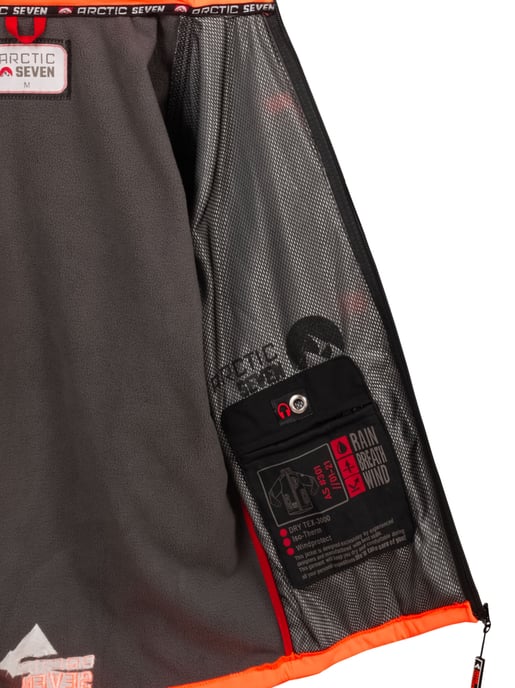 Arctic Seven Chaqueta softshell para hombre Chaqueta de transición – Gris-Naranja - Image 5