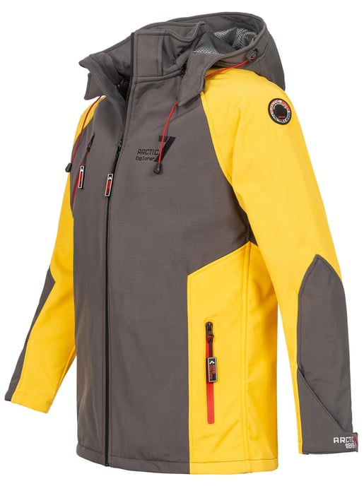 Chaqueta softshell Arctic Seven para hombre – Gris-Amarillo Oscuro - Image 3