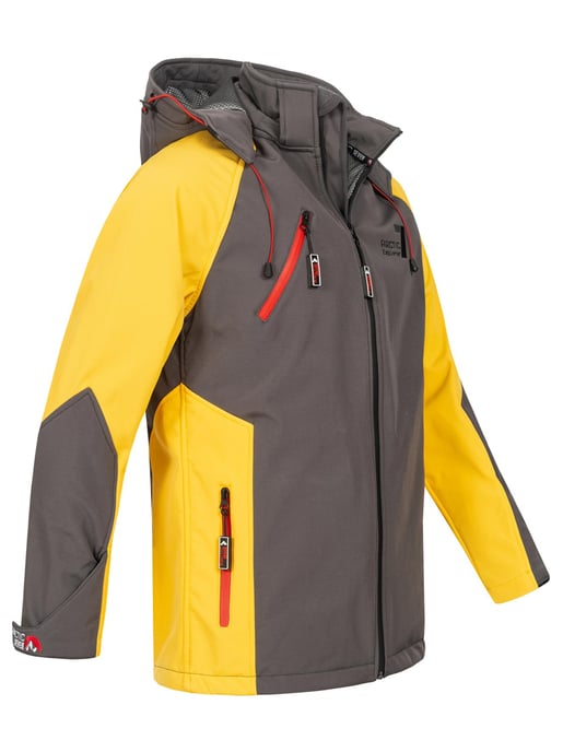 Chaqueta softshell Arctic Seven para hombre – Gris-Amarillo Oscuro - Image 4