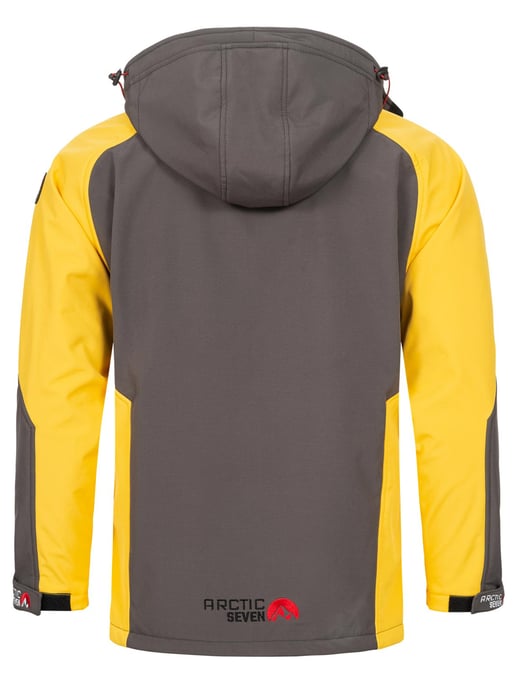 Chaqueta softshell Arctic Seven para hombre – Gris-Amarillo Oscuro - Image 5
