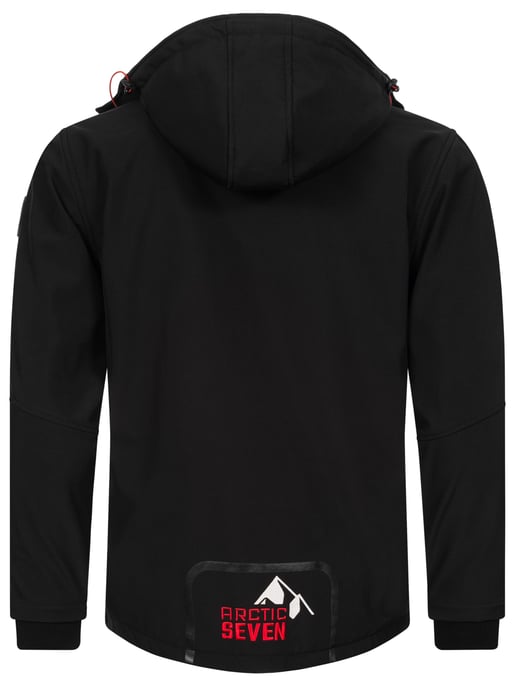 Chaqueta Softshell Arctic Seven para hombre – Negro-Rojo - Image 3