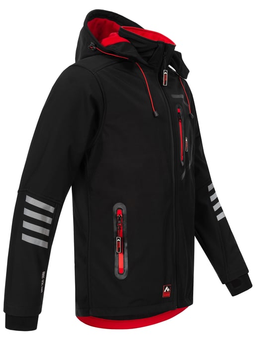Chaqueta Softshell Arctic Seven para hombre – Negro-Rojo - Image 4
