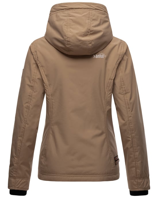 Marikoo Chaqueta ligera entretiempo mujer resistente al agua y al viento con capucha taupe - Image 5