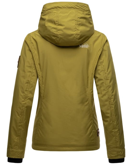 Marikoo Chaqueta ligera entretiempo mujer resistente al agua y al viento con capucha verde musgo - Image 4