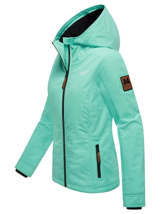 Marikoo Chaqueta ligera entretiempo mujer resistente al agua y al viento con capucha aqua green - Image 3