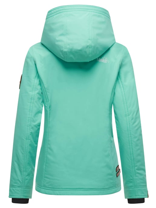 Marikoo Chaqueta ligera entretiempo mujer resistente al agua y al viento con capucha aqua green - Image 4