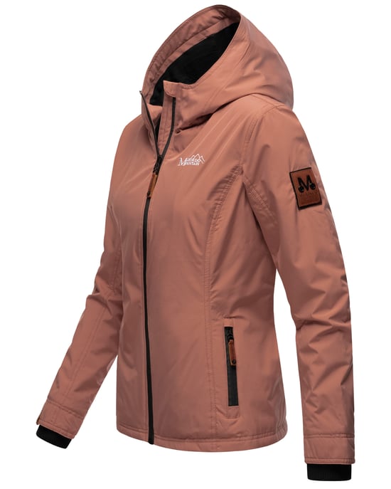 Marikoo Chaqueta ligera entretiempo mujer resistente al agua y al viento con capucha terracota - Image 3