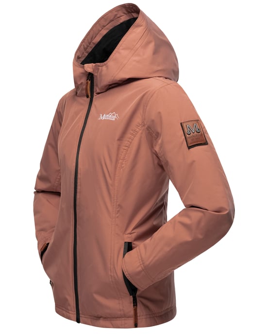 Marikoo Chaqueta ligera entretiempo mujer resistente al agua y al viento con capucha terracota - Image 4