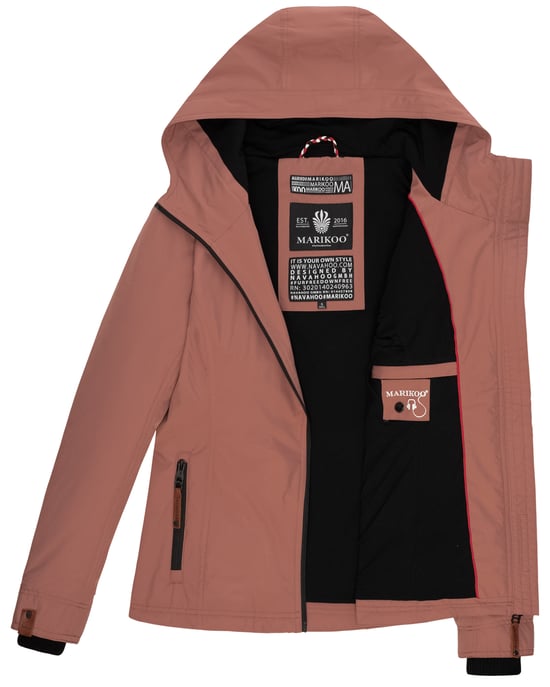 Marikoo Chaqueta ligera entretiempo mujer resistente al agua y al viento con capucha terracota - Image 6