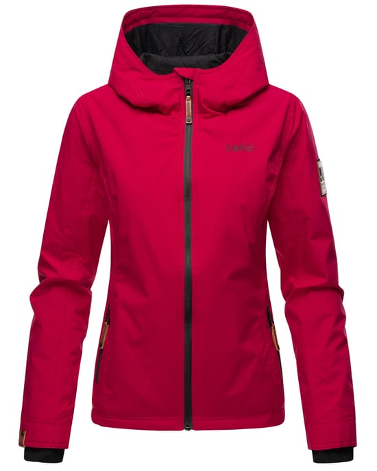 Marikoo Chaqueta ligera entretiempo mujer resistente al agua y al viento con capucha fucsia - Image 2