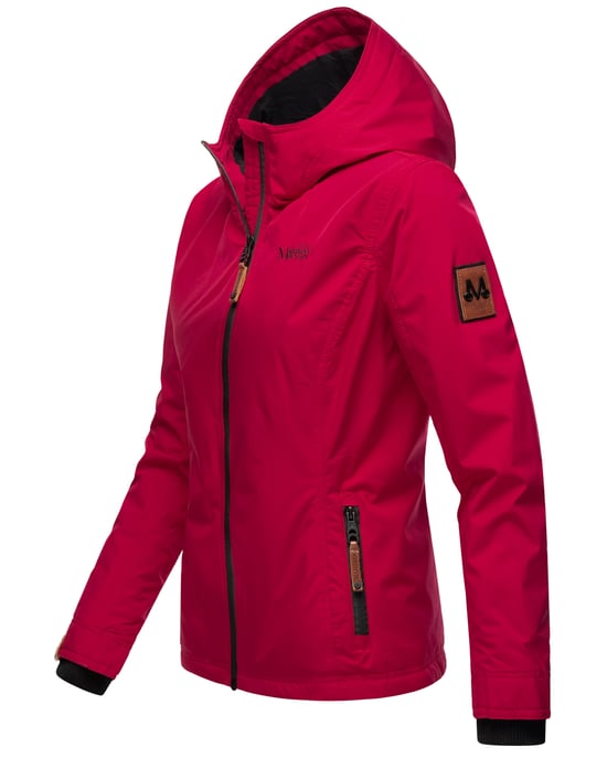 Marikoo Chaqueta ligera entretiempo mujer resistente al agua y al viento con capucha fucsia - Image 3