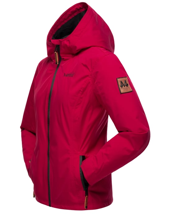 Marikoo Chaqueta ligera entretiempo mujer resistente al agua y al viento con capucha fucsia - Image 4