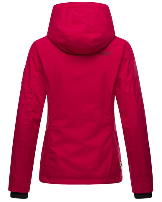 Marikoo Chaqueta ligera entretiempo mujer resistente al agua y al viento con capucha fucsia - Image 5