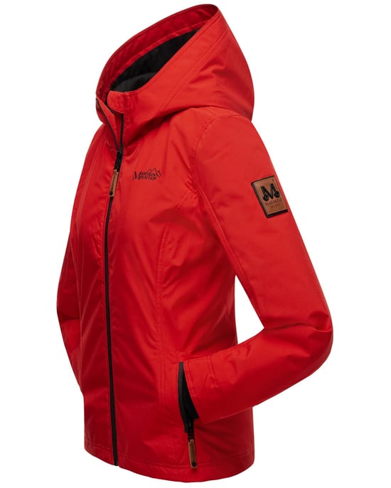Marikoo Chaqueta ligera entretiempo mujer resistente al agua y al viento con capucha rojo - Image 4