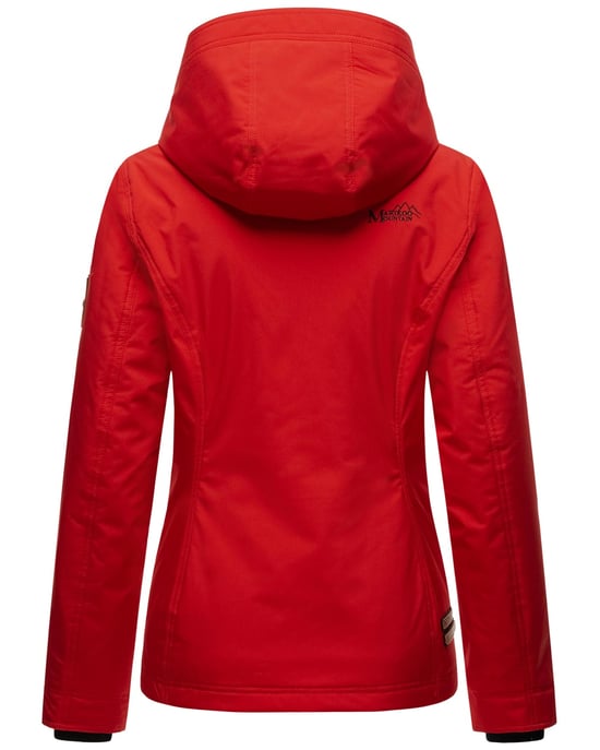 Marikoo Chaqueta ligera entretiempo mujer resistente al agua y al viento con capucha rojo - Image 6