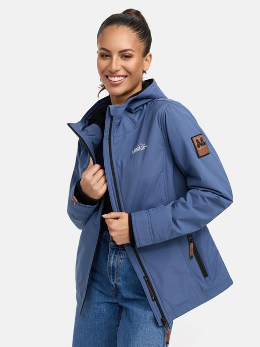 Marikoo Chaqueta ligera entretiempo mujer resistente al agua y al viento con capucha dusty blue - Image 2