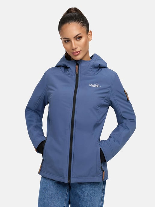 Marikoo Chaqueta ligera entretiempo mujer resistente al agua y al viento con capucha dusty blue - Image 3