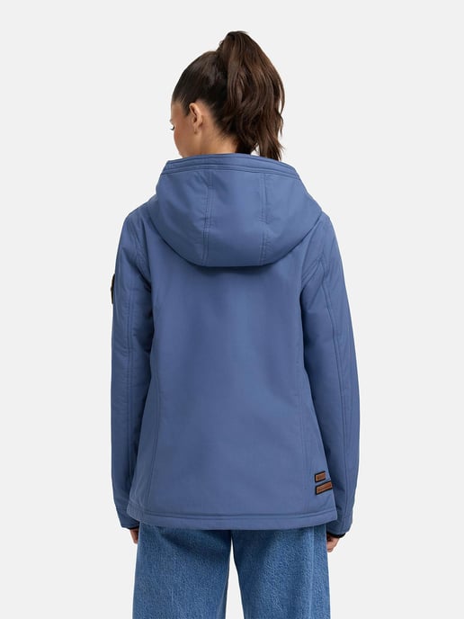 Marikoo Chaqueta ligera entretiempo mujer resistente al agua y al viento con capucha dusty blue - Image 4