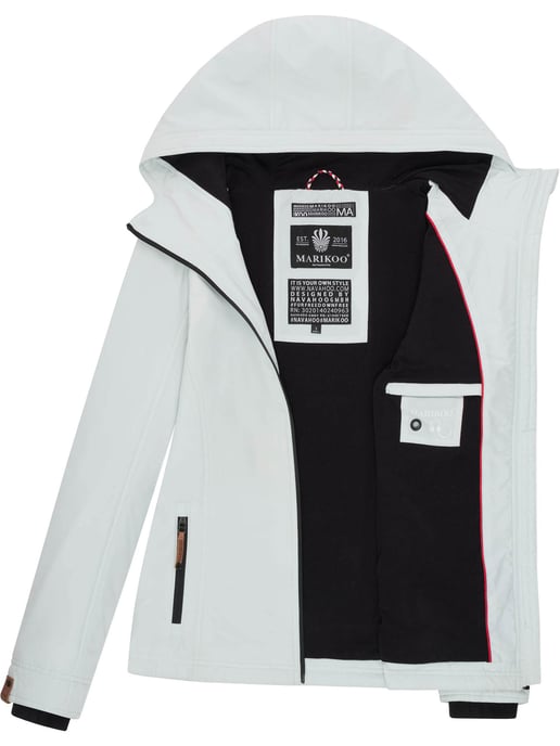 Marikoo Chaqueta ligera entretiempo mujer resistente al agua y al viento con capucha iceblue - Image 5