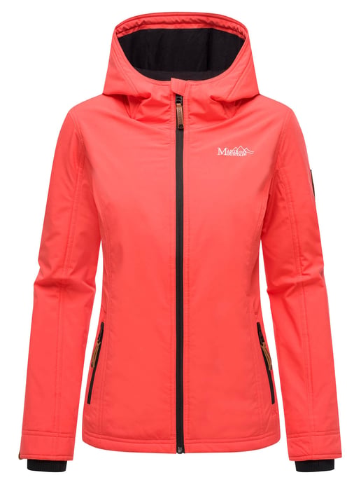 Marikoo Chaqueta ligera entretiempo mujer resistente al agua y al viento con capucha coral pink - Image 2
