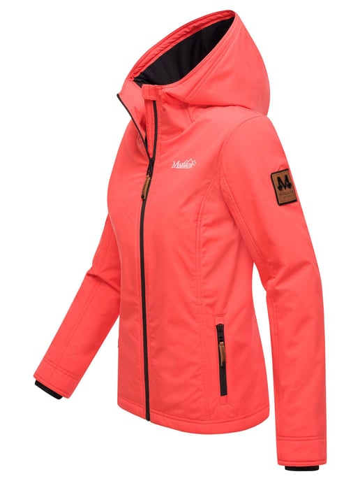 Marikoo Chaqueta ligera entretiempo mujer resistente al agua y al viento con capucha coral pink - Image 3