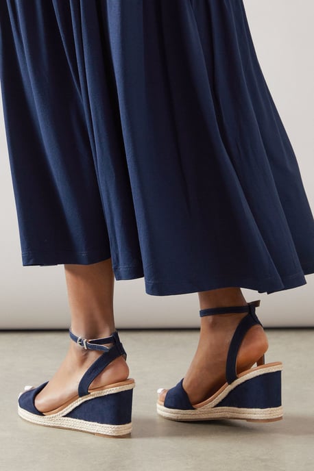 Wide Fit Richie Soft Twist Rope Detail Wedges - Image 2