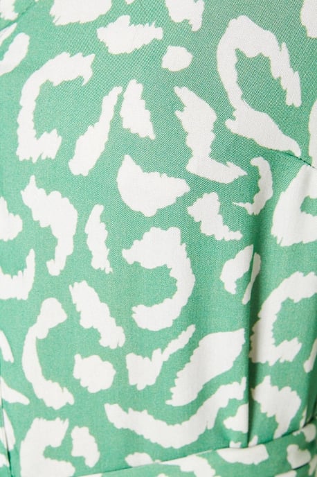 Green Animal Midi Shirt Dress - Image 5