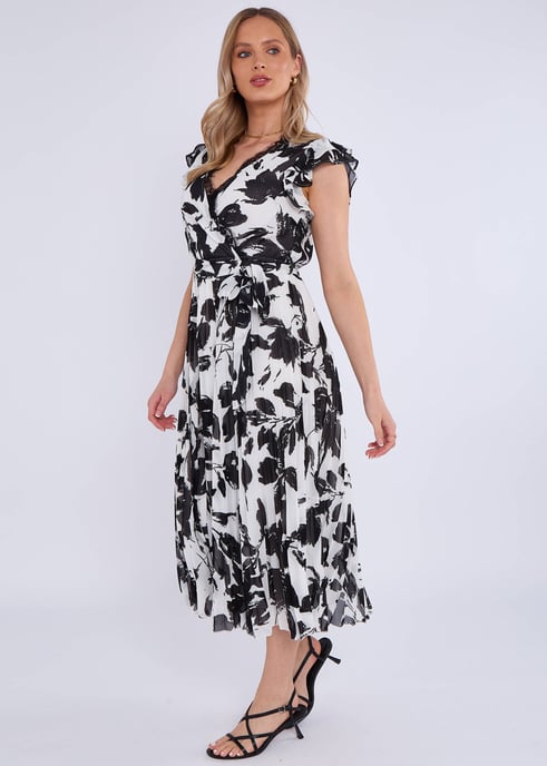 Vestido Midi Mono Plisado con Encaje - Image 4