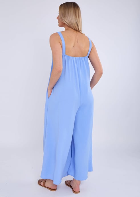Mono de tirantes y pernera ancha Air Flow azul - Image 2