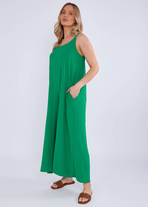 Mono de tirantes y pernera ancha Air Flow verde - Image 4
