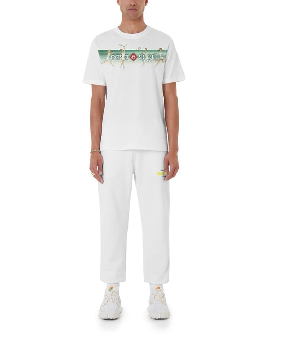 Camiseta Impresa de Rayas Juguetonas Casablanca en Blanco - Image 1