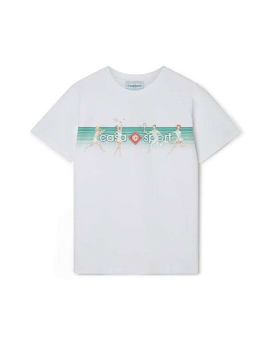 Camiseta Impresa de Rayas Juguetonas Casablanca en Blanco - Image 2