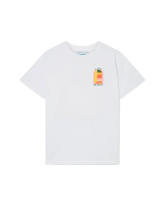 Camiseta blanca con logo en arco degradado de Casablanca - Image 3