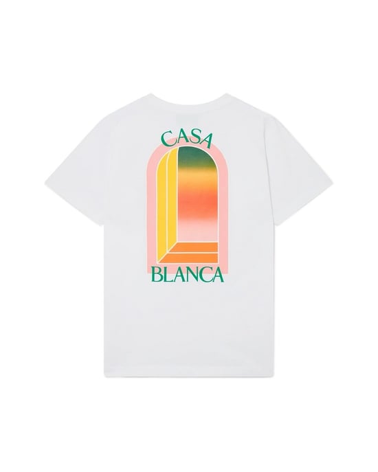 Camiseta blanca con logo en arco degradado de Casablanca - Image 4